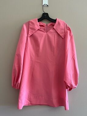 True Vintage Pink Long Sleeve Tunic with Statement Collar